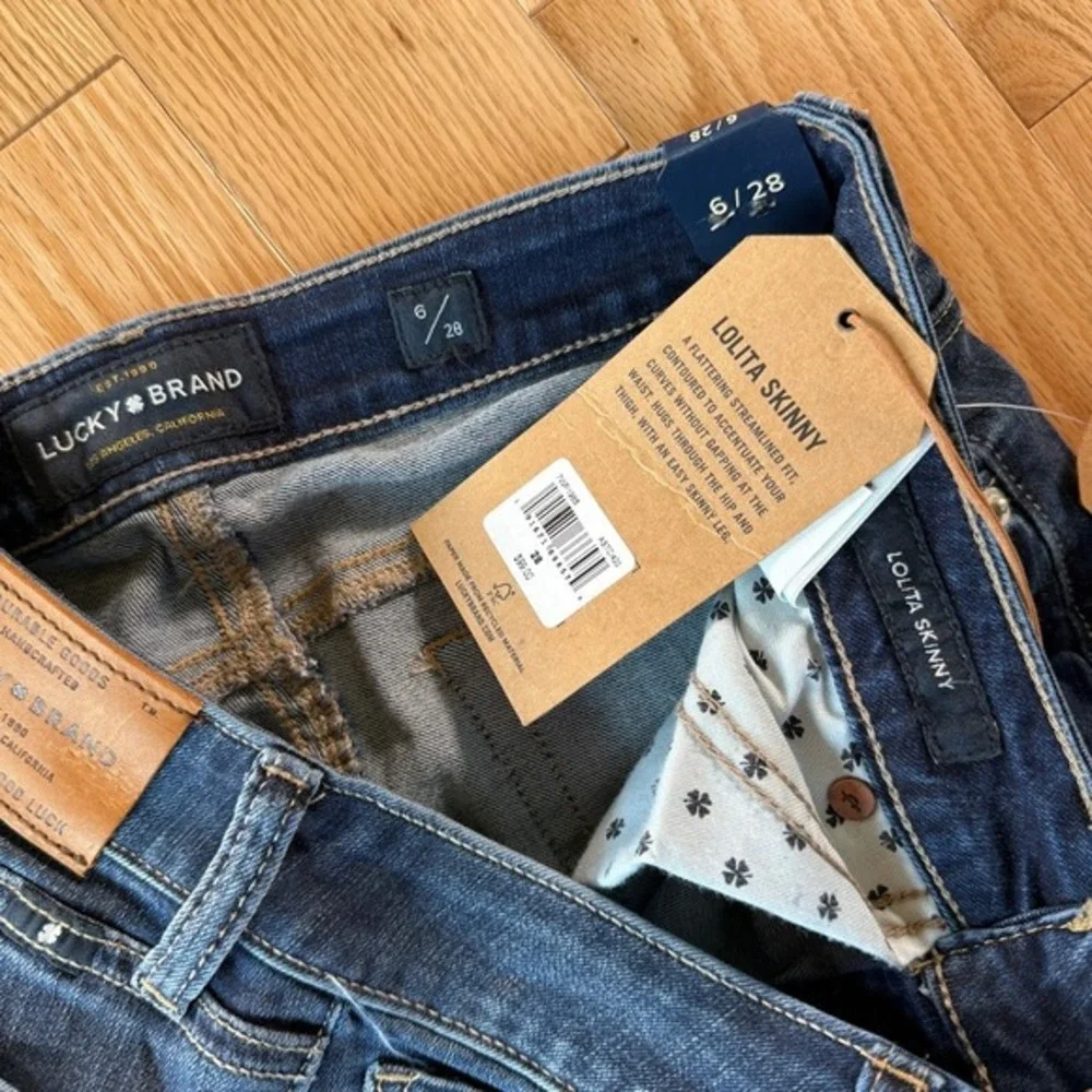 Lucky Brand Lolita Skinny Blue Wash Raw Hem Jeans Womens 6/28 NWT - Picture 3 of 7